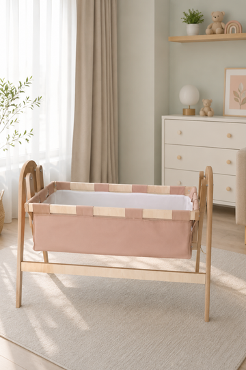 BABYSWING Sallanır Anne Yanı Beşik | 0-1 Yaş | Safir Meşe MDF