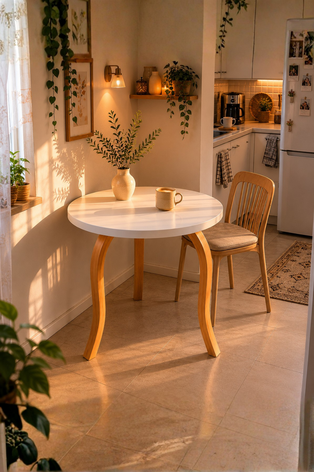 3 Kişilik Butterfly Yemek Masası | %100 MDF | %100 Kayın Ağacından Lamine Ayaklar