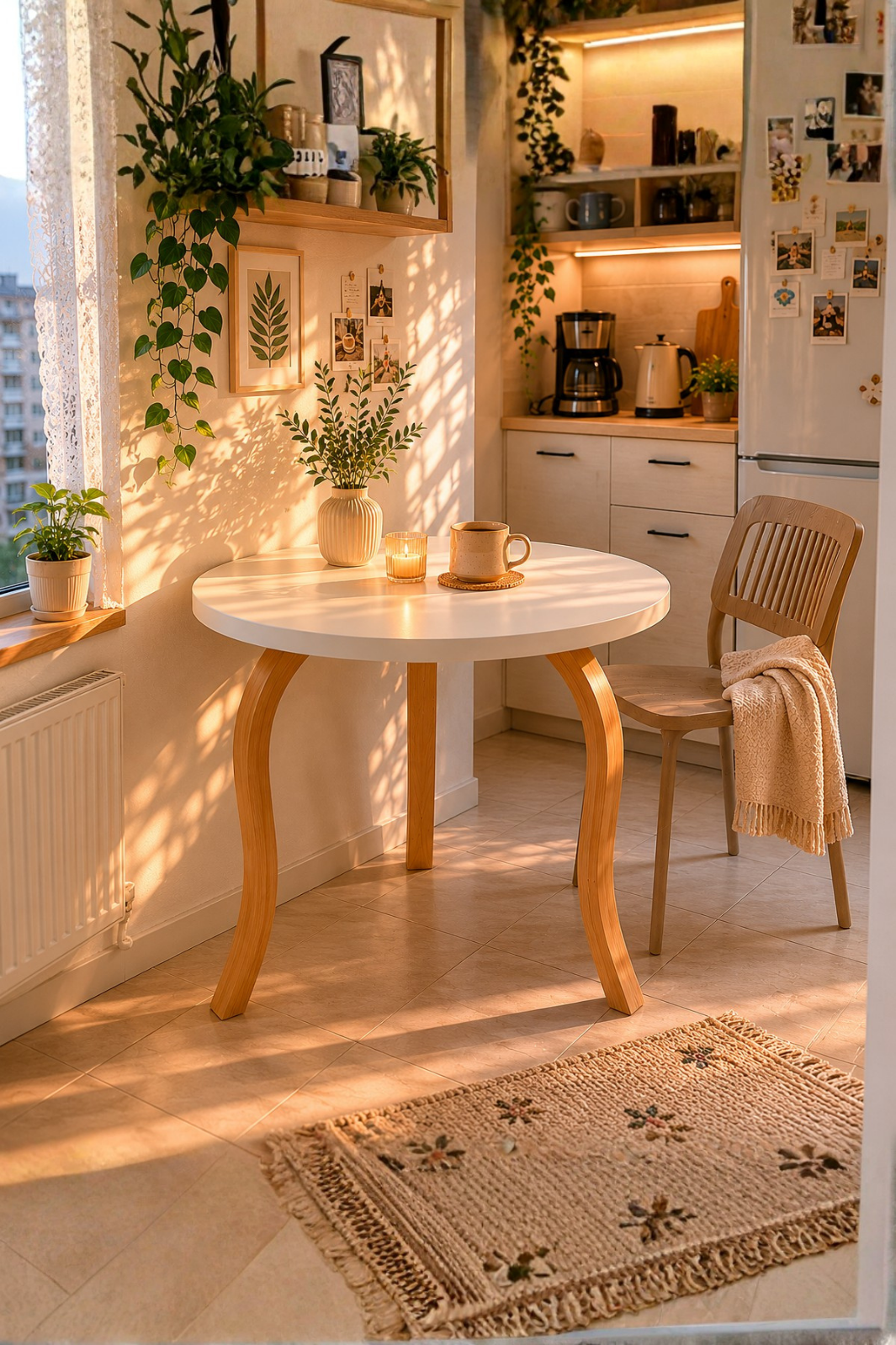3 Kişilik Butterfly Yemek Masası | %100 MDF | %100 Kayın Ağacından Lamine Ayaklar