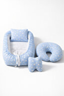 BebeK on For Babynest Gri Yıldızlı set | Emzirme Yastığı ile