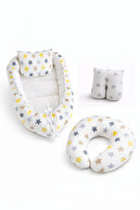 BebeK on For Babynest Gri Yıldızlı set | Emzirme Yastığı ile