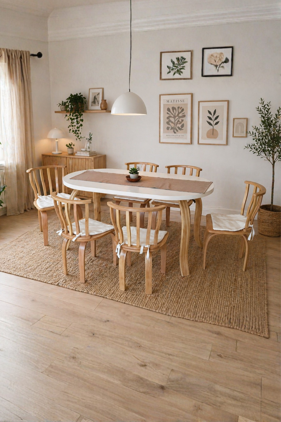 6 Kişilik Butterfly Yemek Masası ve 6 adet İtalyan Sandalye set | %100 MDF | %100 Kayın Ağacından Ahşap Materyal