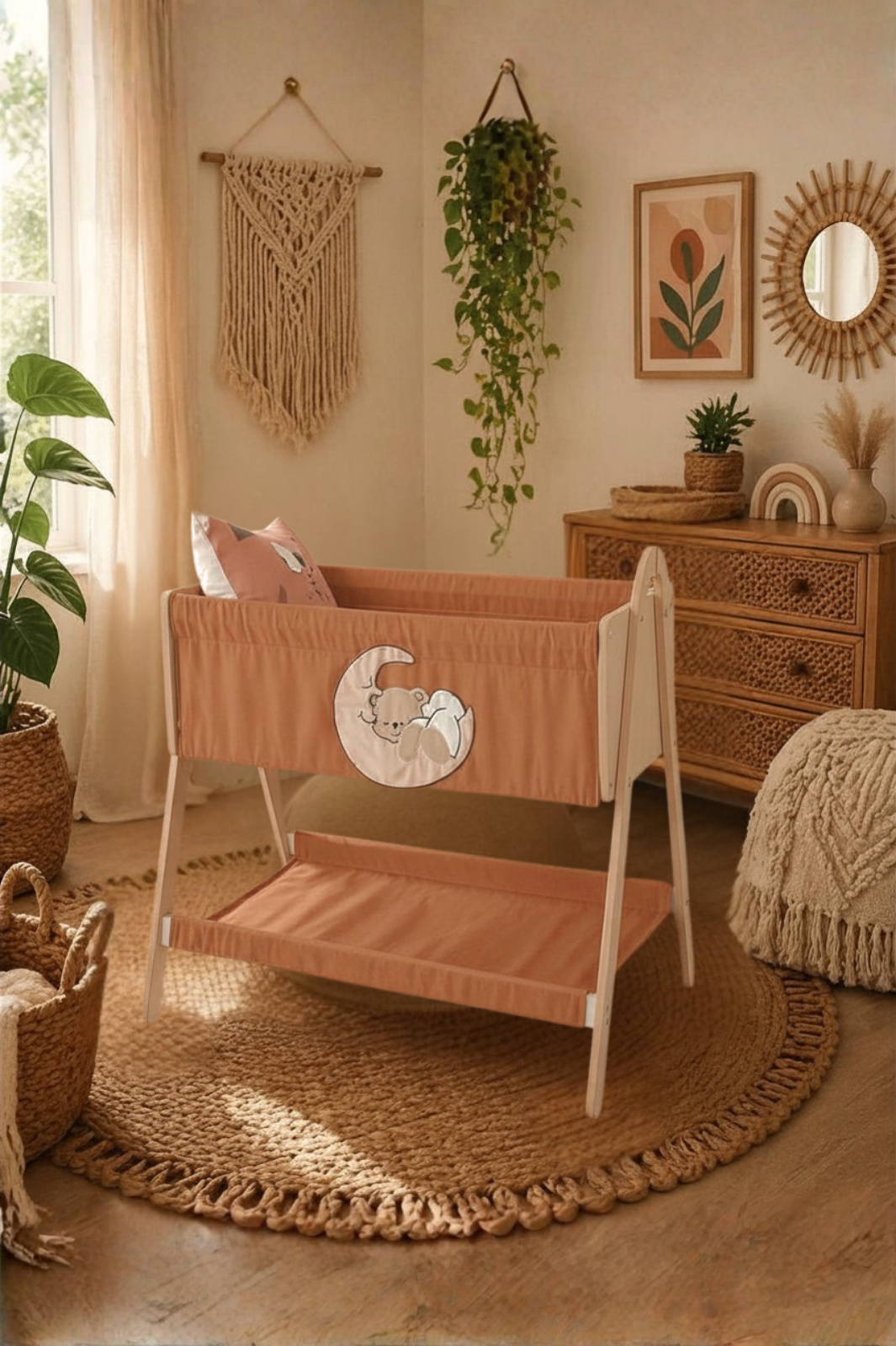 Babymoon Beşik | 0-1 Yaş | %100 MDF | Yastık - Sünger Yatak HEDİYELİ