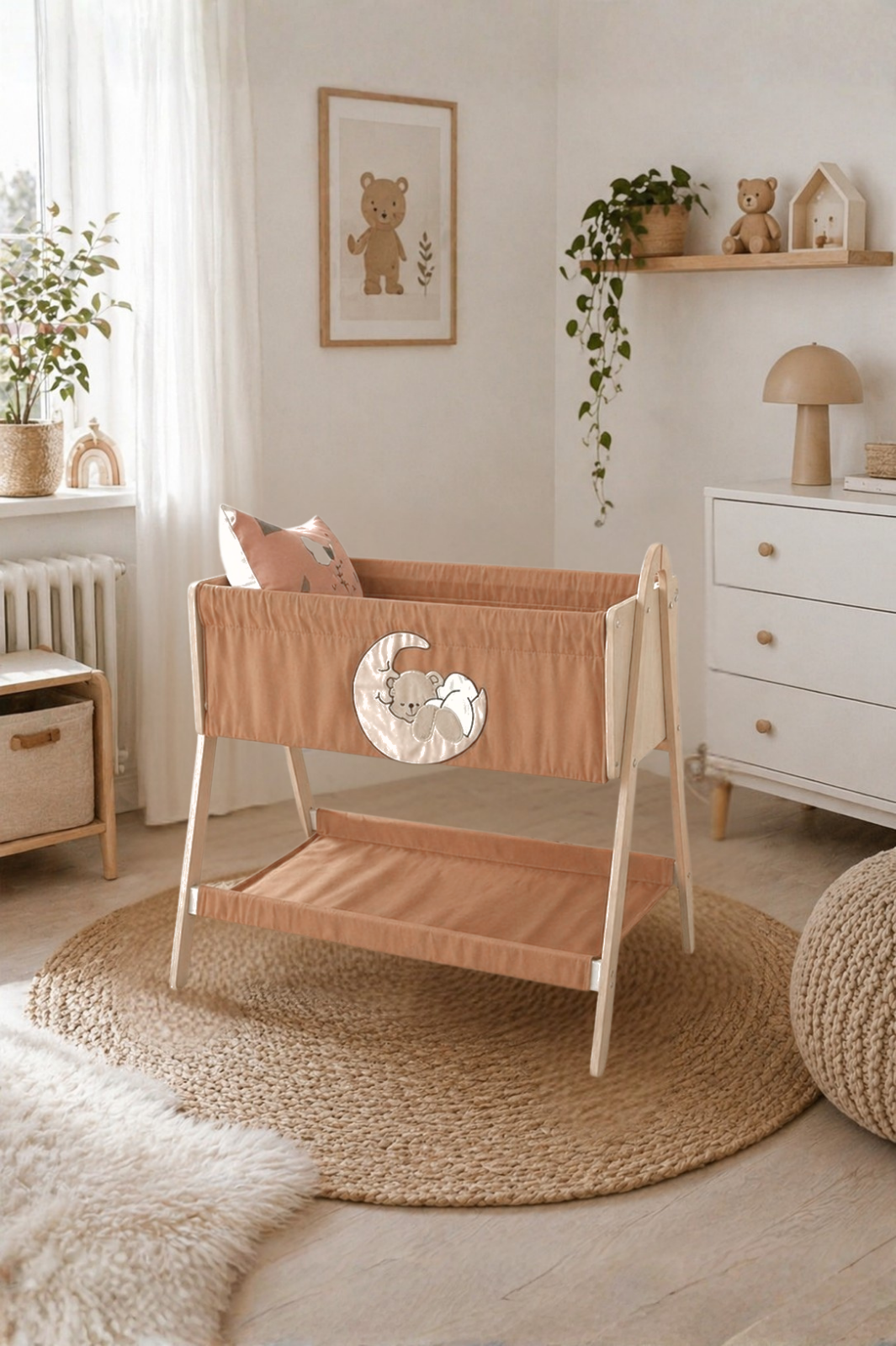 Babymoon Beşik | 0-1 Yaş | %100 MDF | Yastık - Sünger Yatak HEDİYELİ
