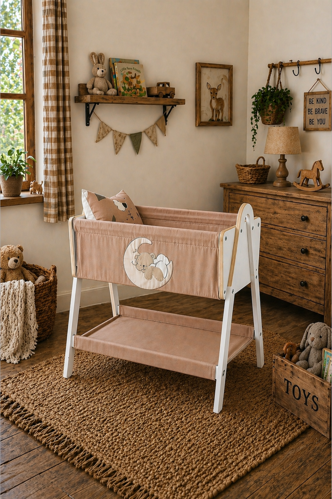 Babymoon Beşik | 0-1 Yaş | %100 MDF | Yastık - Sünger Yatak HEDİYELİ