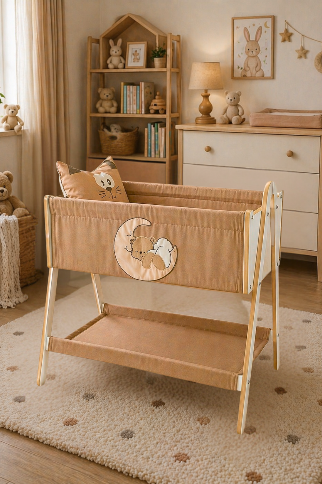 Babymoon Beşik | 0-1 Yaş | %100 MDF | Yastık - Sünger Yatak HEDİYELİ