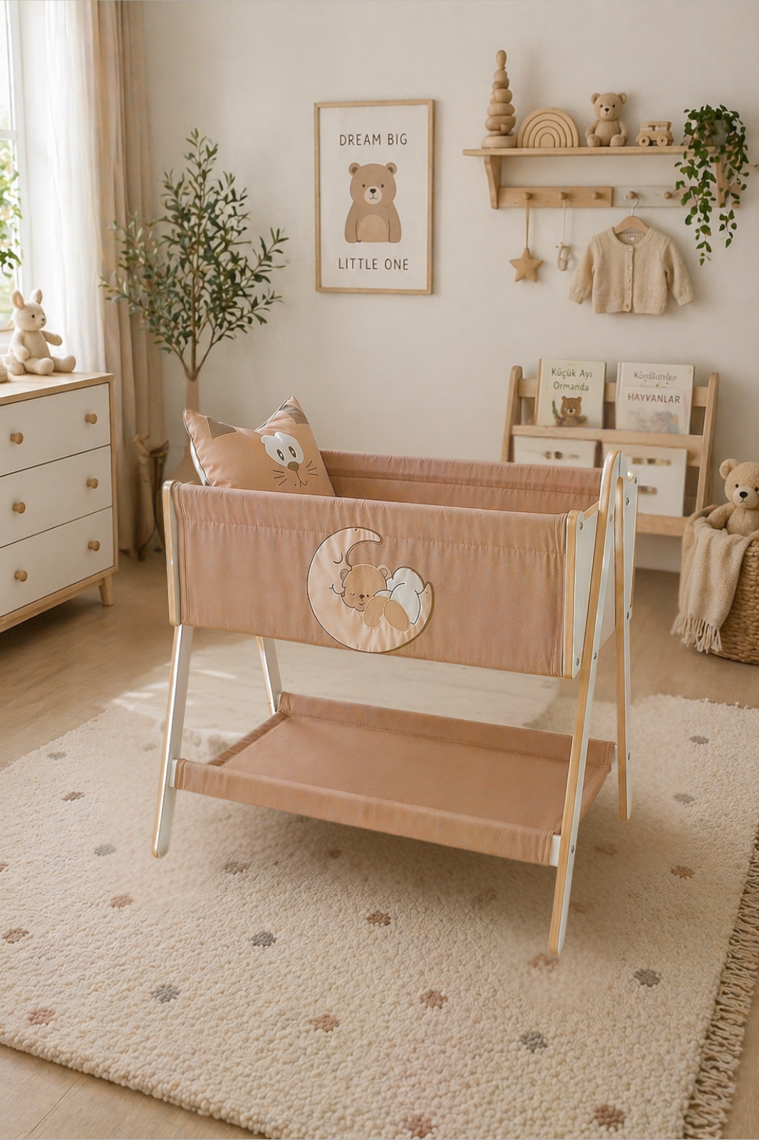 Babymoon Beşik | 0-1 Yaş | %100 MDF | Yastık - Sünger Yatak HEDİYELİ