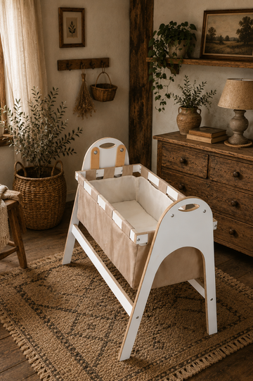 BABYSWING Sallanır Anne Yanı Beşik | 0-1 Yaş | %100 BEYAZ MDF