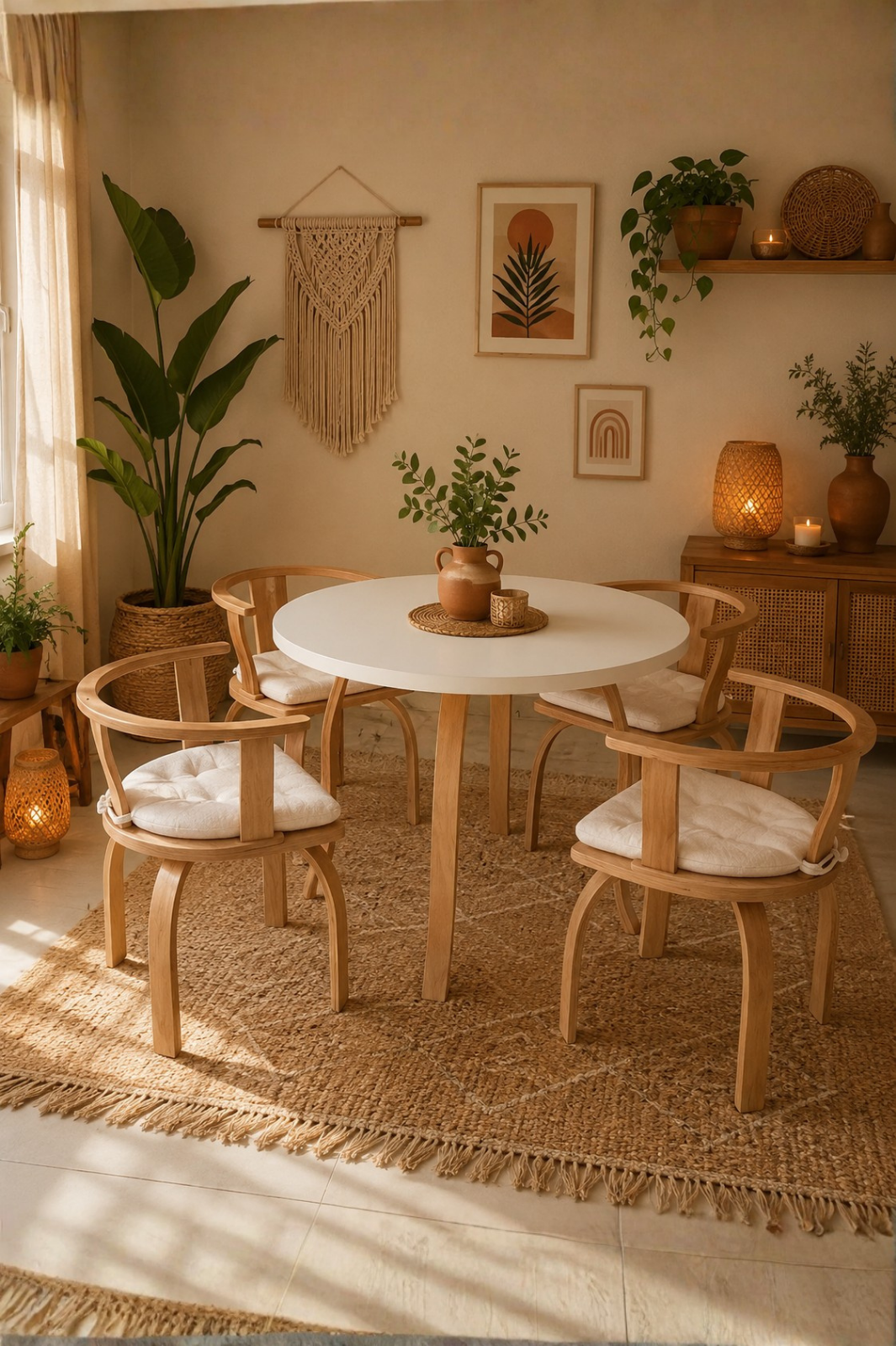 4 Kişilik Butterfly Yemek Masası ve 4 Kişilik Berlin Sandalye | %100 MDF | %100 Kayın Ağacı Malzeme