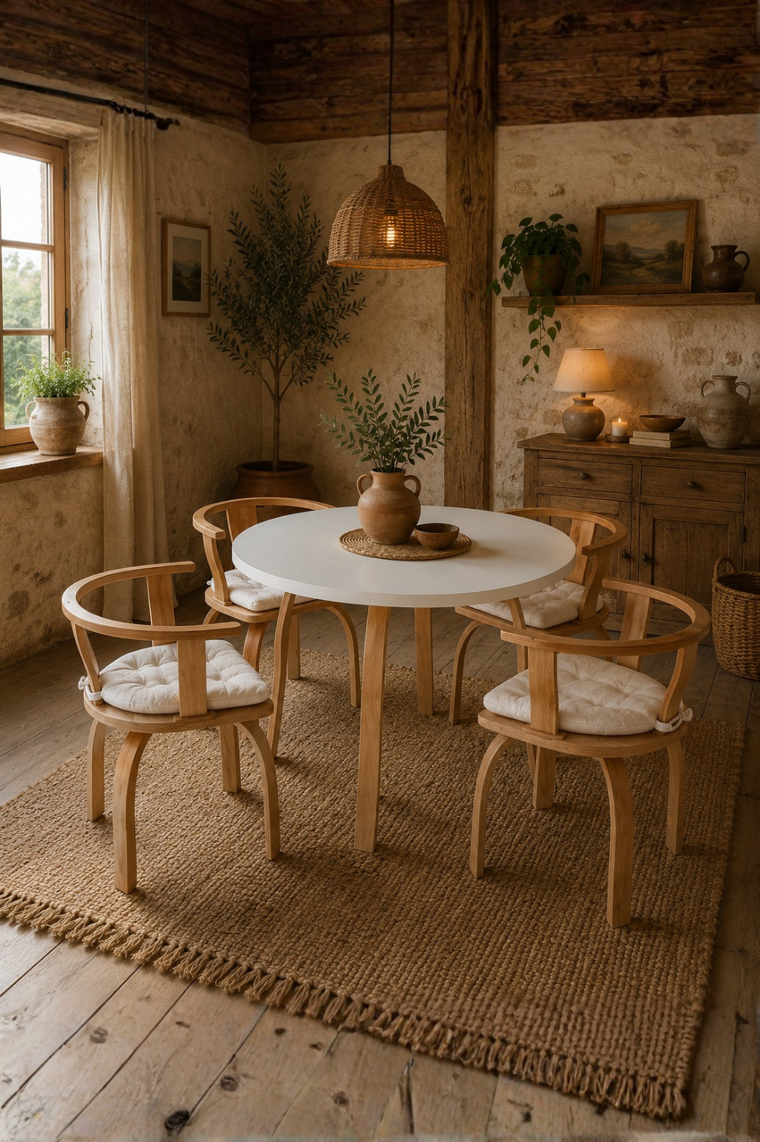 4 Kişilik Butterfly Yemek Masası ve 4 Kişilik Berlin Sandalye | %100 MDF | %100 Kayın Ağacı Malzeme
