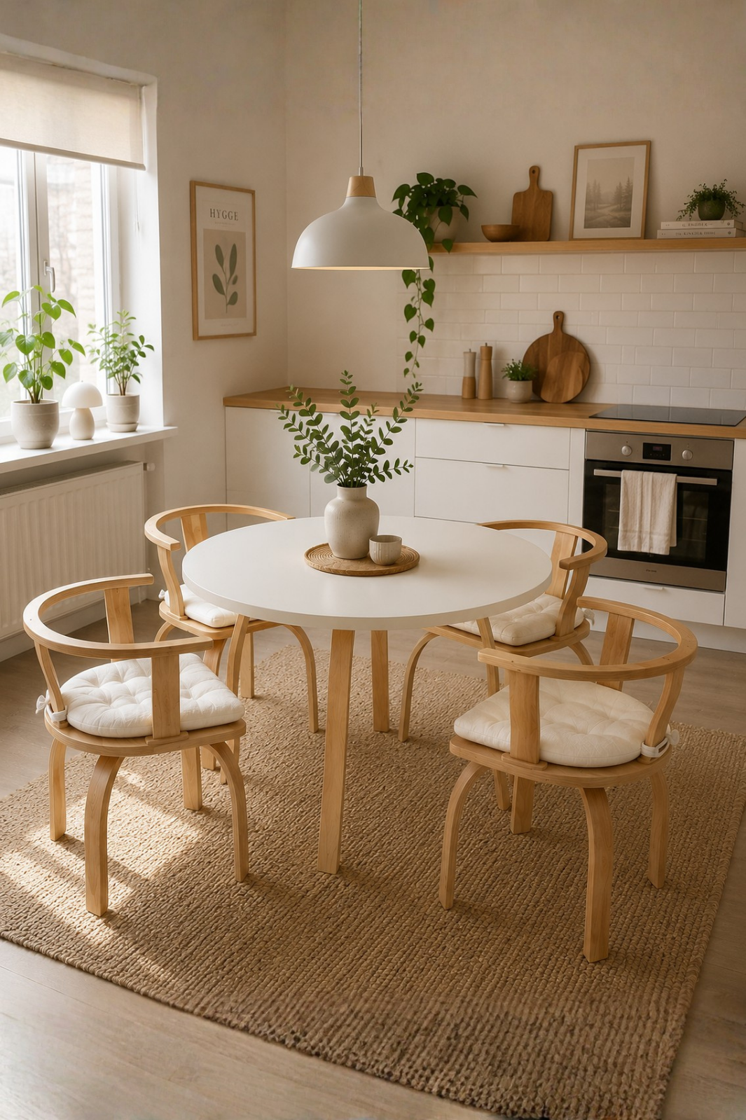 4 Kişilik Butterfly Yemek Masası ve 4 Kişilik Berlin Sandalye | %100 MDF | %100 Kayın Ağacı Malzeme