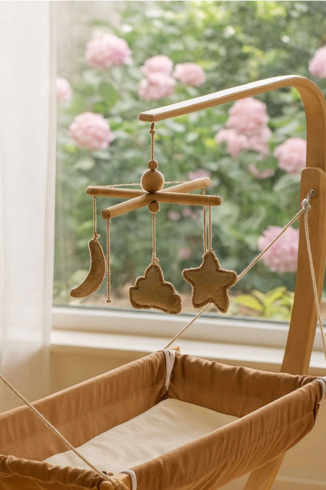 Ahşap Bebek Hamağı Sallanabilir-Sabitlenebilir Oyuncaklı