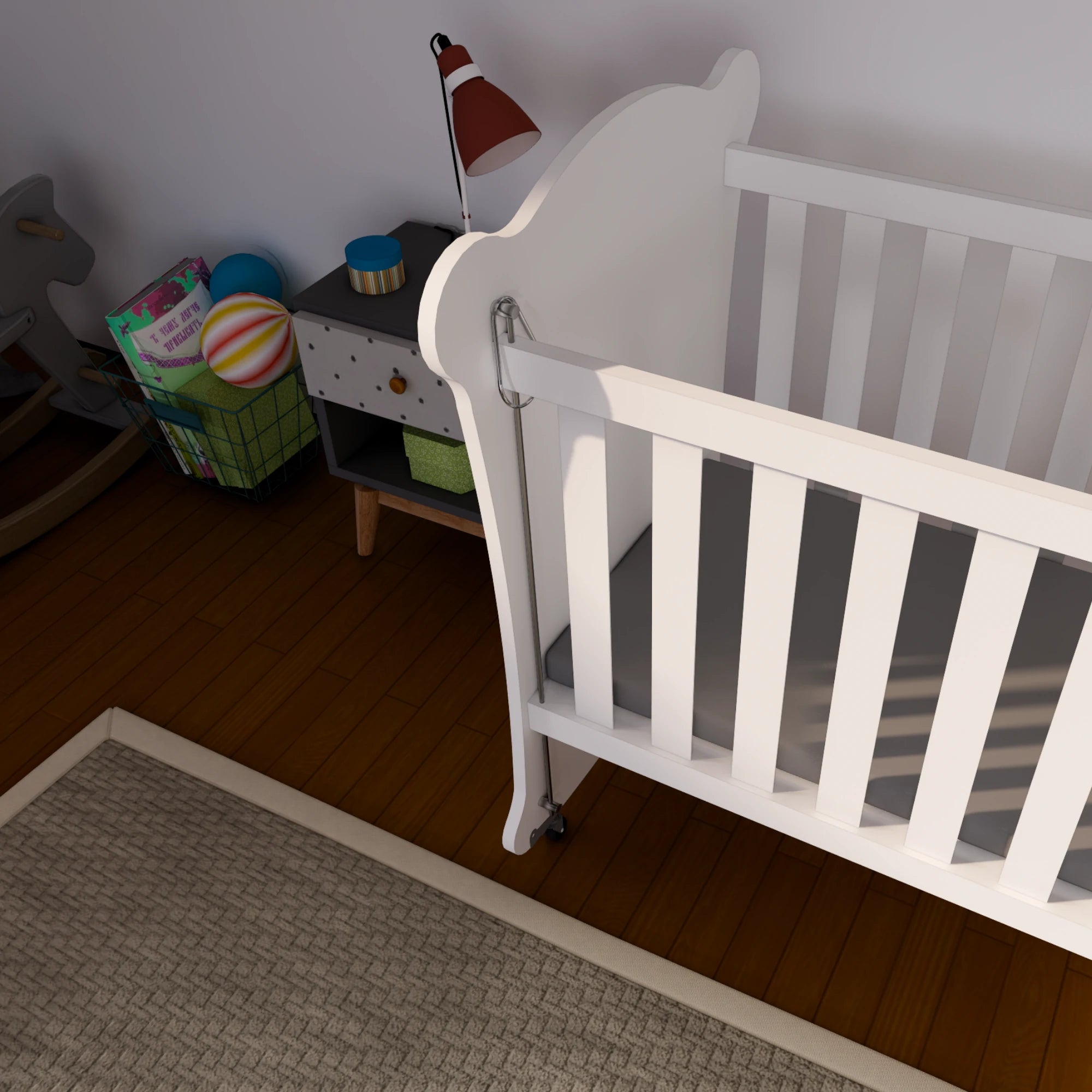 Sweetbear 50x90 Ahşap Bebek Beşiği, 0-2 Yaş, Tekerlekli, Güvenli Uyku Alanı
