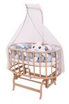 Natural Color Basket Cradle With Blue Knit Side Protection