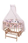 Natural Color Basket Cradle With Blue Knit Side Protection